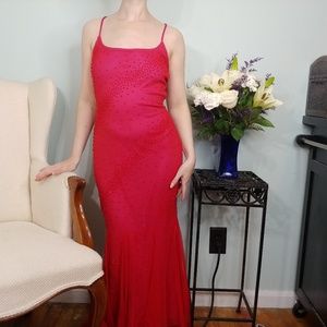 Gorgeous Vintage Red Beaded Gown